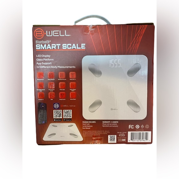 BWell Smart Scale Bluetooth with App – Track Weight, BMI, Body Fat & More NIB - Picture 2 of 2